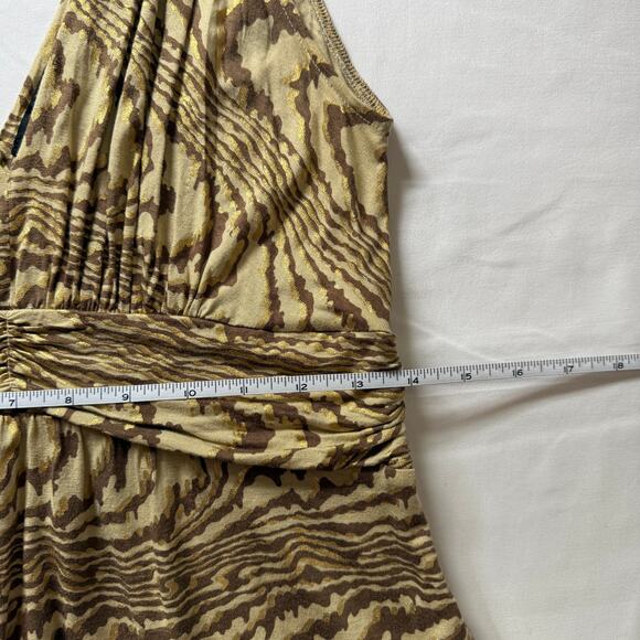 2007 Express Metallic Animal Print Empire Waist Babydoll Top Small Y2K Chic - Picture 6 of 9